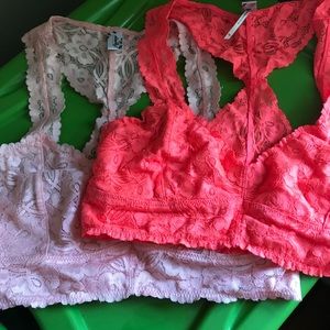 NWOT Pair of Free People Intimately Bralettes - M